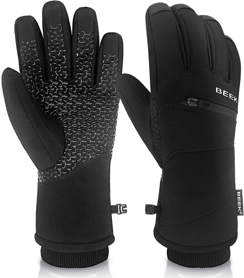 BEEK Waterproof Winter Gloves, Touchscreen Warm Gloves, Anti-Slip Cold Weather Gloves for Men and Women, Windproof Insulated Gloves for Cycling, Skiing, Running, Hiking, Driving and Motorcycle - Image 1